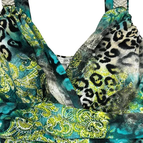 LaBelle Multi Print Fit and Flare Dress (M) - Picture 5 of 11